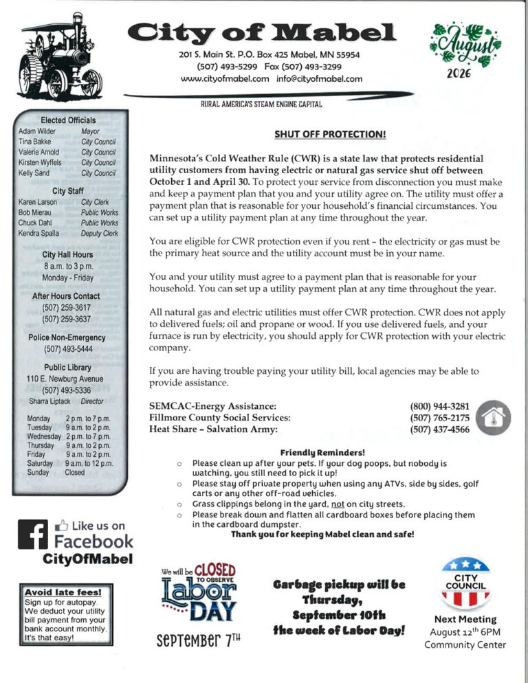 August Newsletter